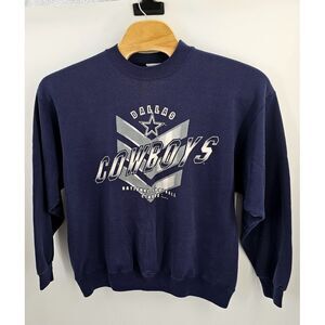 Vintage 90s Dallas Cowboys Sweatshirt Blue Crewneck Men Size XL NFL USA Football